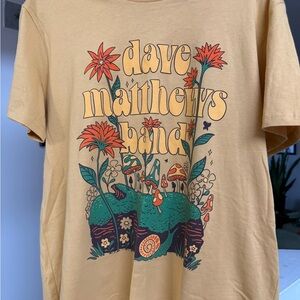 Tan Short Sleeve Graphic Tee with Orange Accents